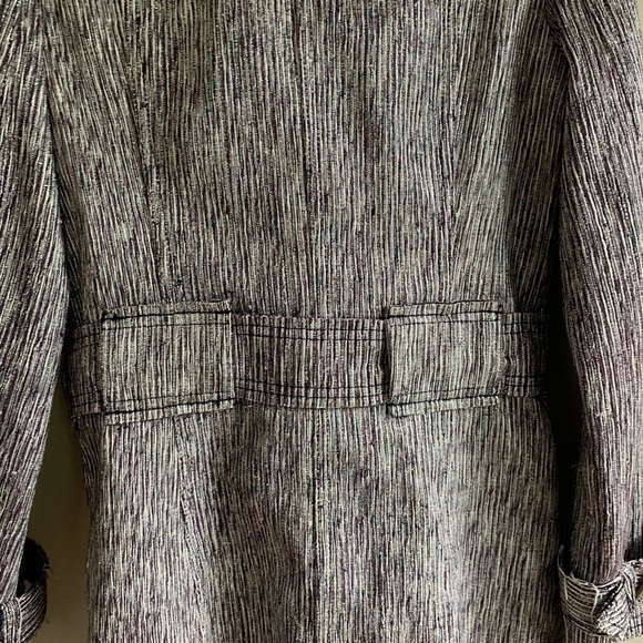 Poleci silver coat jacket size 4 Anthropologie womens silk cotton blend - Picture 8 of 16